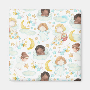 Íman Ângulos Adoráveis e Estrelas - Arte de Aquarela