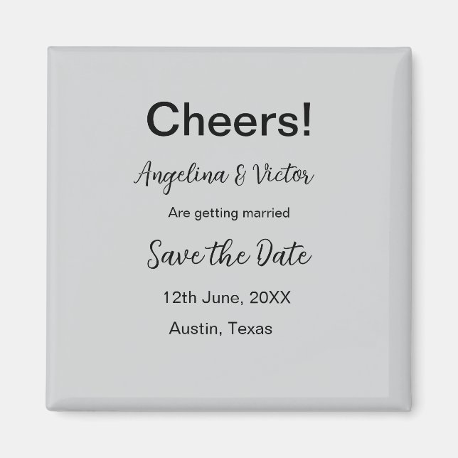 Íman Animações salvam a data simples e moderna elegante (Frente)