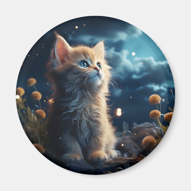 Íman Animais bonitos sob o céu estrelado (Frente)