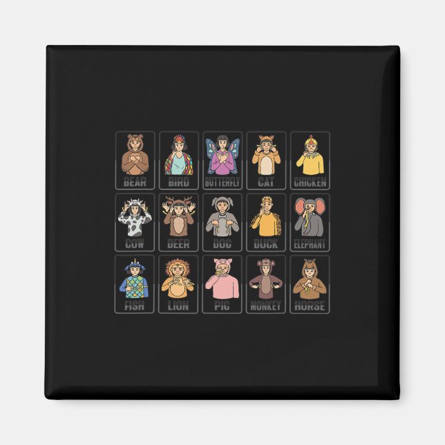 Íman Animais com cicatrização à mão Animais surdos com  (Frente)