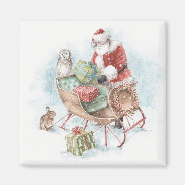 Íman Animais da Floresta com Papai Noel e Sua Luz (Frente)