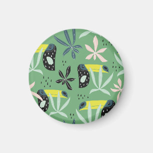 Íman Animais da selva, elementos tropicais, sem costura