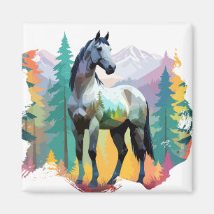 Íman Animais De Arte Do Vetor De Cavalo Na Natureza Maj