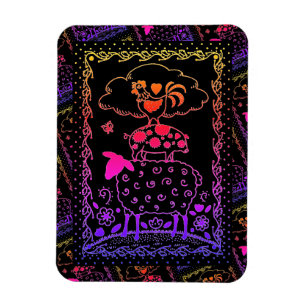 Íman ANIMAIS DE EXPLORAÇÃO DE ARTE FOLK OEEP ROOSTER Pr