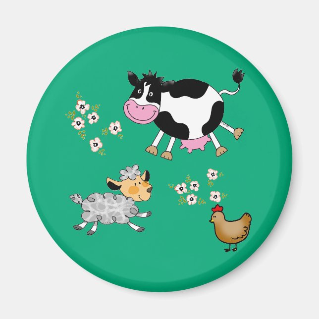 Íman animais de fazenda engraçados (Frente)