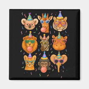 Íman Animais de Festa Fofos Aniversário Vida Selvagem Z