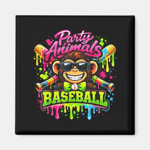 Íman Animais de festa meme beisebol macaco engraçado