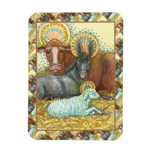 ÍMAN  ANIMAIS DE NATIVIDADE ESTÁVEIS, OX, DONKEY E OVIN