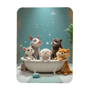 Íman Animais engraçados na banheira