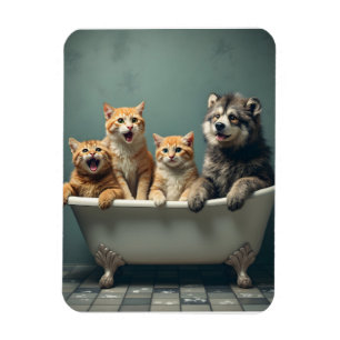 Íman Animais engraçados na banheira