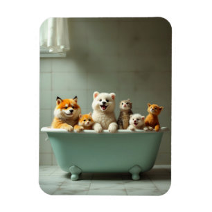 Íman Animais engraçados na banheira