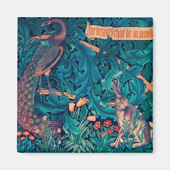 Íman Animais na Floresta, William Morris (Frente)