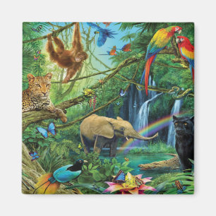 Íman Animais que vivem juntos travesseiros decorativos
