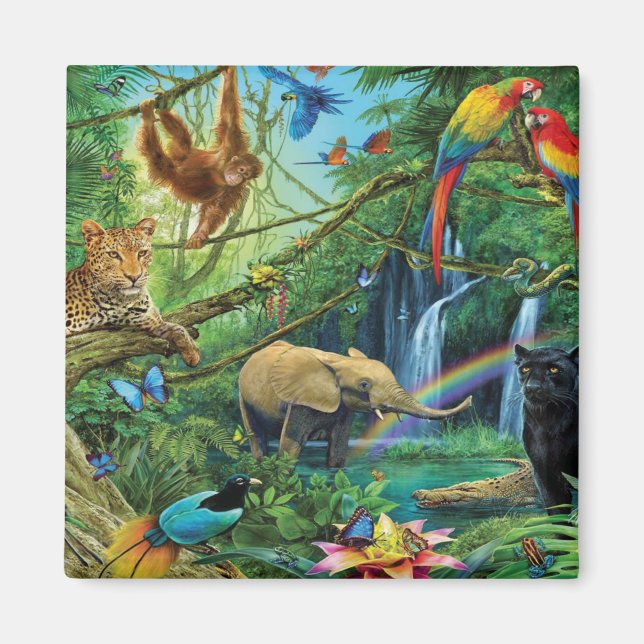 Íman Animais que vivem juntos travesseiros decorativos (Frente)