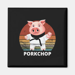 Íman Animais Trocam Pig Karate Pork Chop Pun