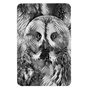 Íman AnimalArtBW_Owl_001