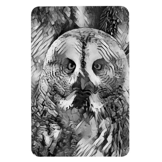 Íman AnimalArtBW_Owl_001 (Vertical)