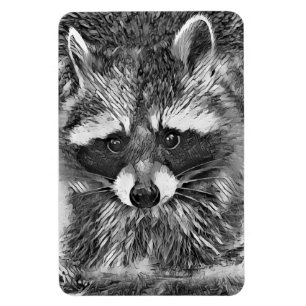 Íman AnimalArtBW_Raccoon_006
