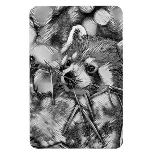 Íman AnimalArtBW_RedPanda_001