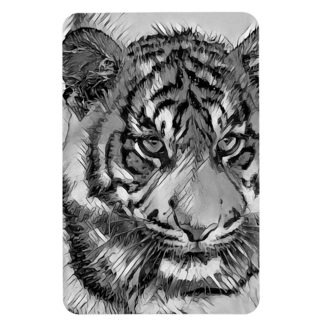 Íman AnimalArtBW_Tiger_009 (Vertical)