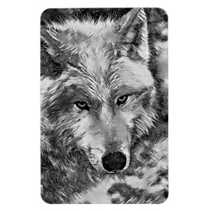 Íman AnimalArtBW_Wolf_002