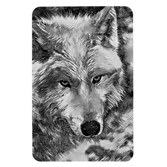 Íman AnimalArtBW_Wolf_002 (Vertical)