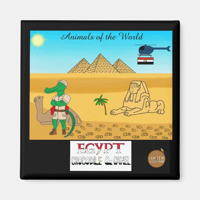 Íman Animals of the World, Egypt: Crocodile & Camel (Frente)