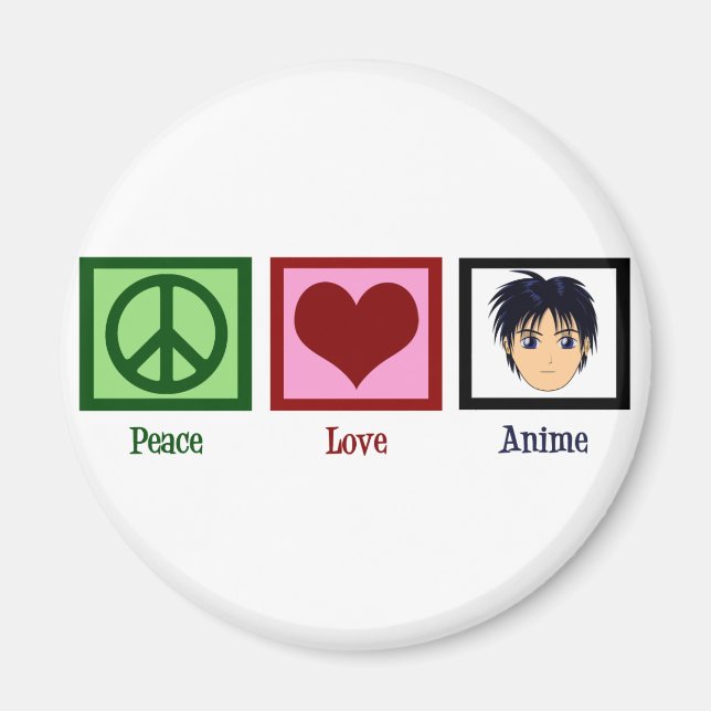 Íman Anime de Paz e Amor (Frente)