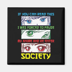 Íman Anime Fan Assistindo Anime Phrase Divertido Anime 