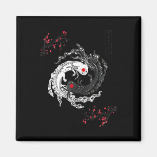 Íman Anime Gráfico de Arte Japonês Yin Yang Axolotls Ax