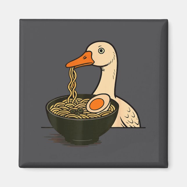 Íman Anime Kawaii de Ganso Ramen Gato Comendo Macarrão  (Frente)