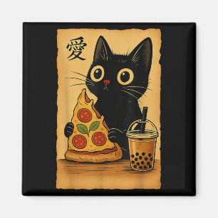 Íman Anime Kawaii Japonês Cat Zza A Tea Cat Comendo Zza