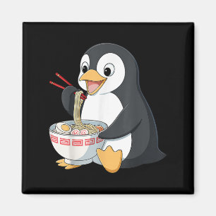 Íman Anime Kawaii Penguin Comendo Ramen Noodle Oferece