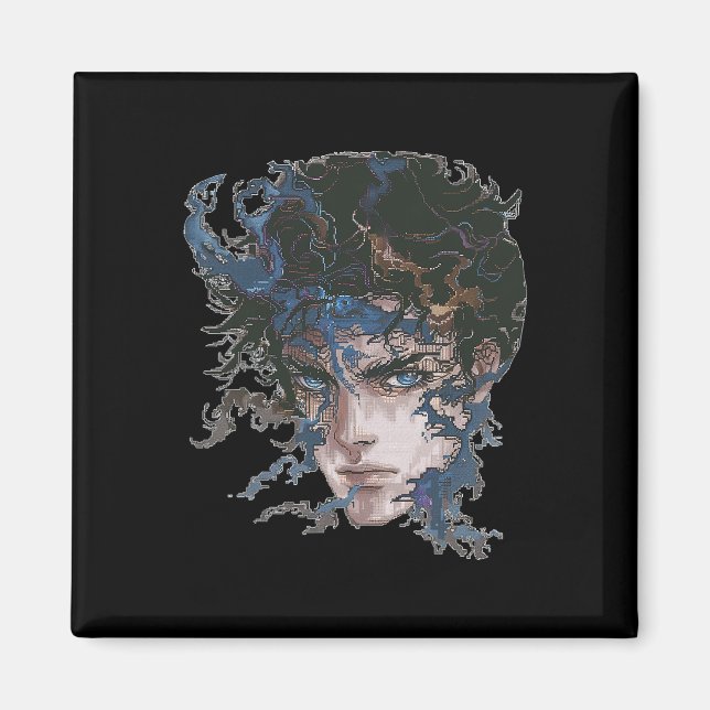 Íman Anime Manga Motif Blue-eye Art Anime (Frente)