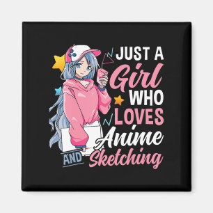 Íman Anime Otaku Gift Apenas Uma Menina Que Ama Anime E