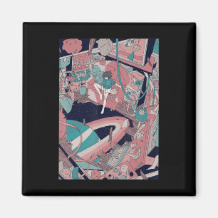 Íman Anime Retro 90s Lofi Girl Aestética Japonês Otaku