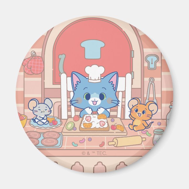 Íman Anime Tom, Jerry e Tuffy Bakery (Frente)