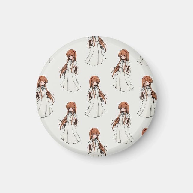 Íman Anime Weeb Girl Manga Pattern Design (Frente)