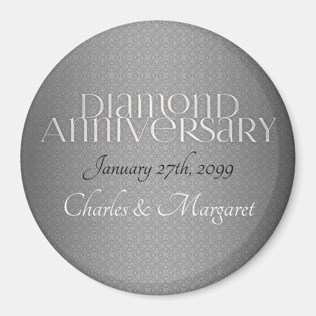 Íman Aniversariantes de Bodas de Diamante de 60 anos (Frente)