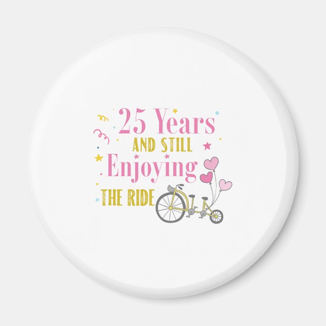 Íman Aniversário 25 anos desfrutando da viagem (Frente)