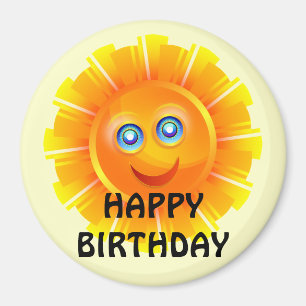 Íman ANIVERSÁRIO: Adesivo de aniversário de sol