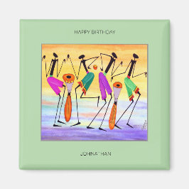 Íman Aniversário, aquarela Felicidade Incrível