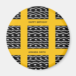 Íman Aniversário, Arte Africana Padrão Étnico Laranja P