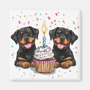 Íman Aniversário Cães Rottweiler
