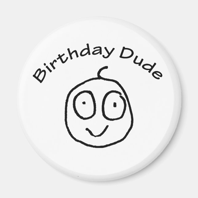 Íman Aniversário, Cara, Divertido Tee (Frente)