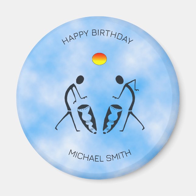 Íman Aniversário, Celebração Sunny Dançarinos Silhouett (Frente)