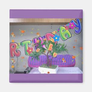 Íman Aniversário Colorido Adorável