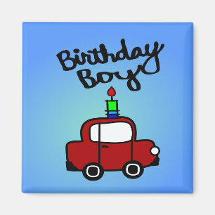 Íman Aniversário Com Vela E Carro Vermelho