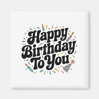 Íman Aniversário Confetes Retrô