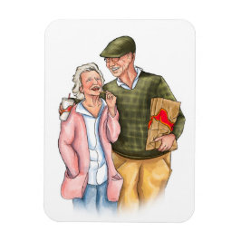 Íman Aniversário da arte original do cheio antigo